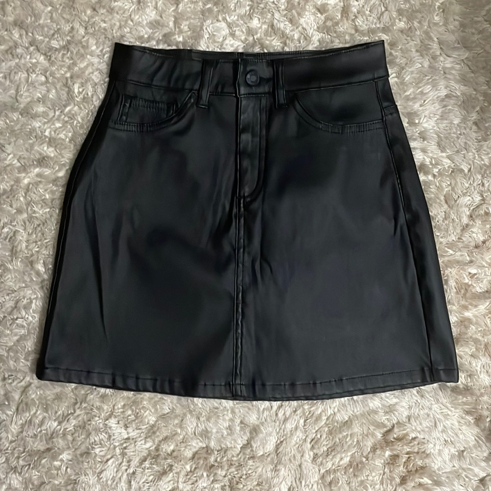 This is a pleather skirt